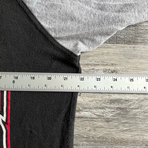 Vintage 90s Chalk Line NBA Chicago Bulls Mens L Henley Baseball T-shirt Tee - Picture 5 of 7